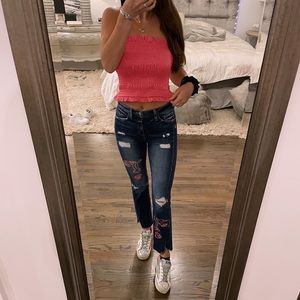 HAND-PAINTED FLYING MONKEY JEANS